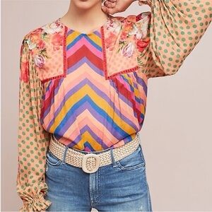 Anthropologie Bl-nk‎  London Peasant Blouse XS